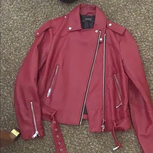 Leather red jacket